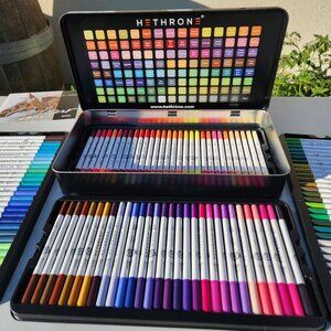 NEW 120 Colors Art Supplies Brush Markers Pens for Adult Coloring Books School D